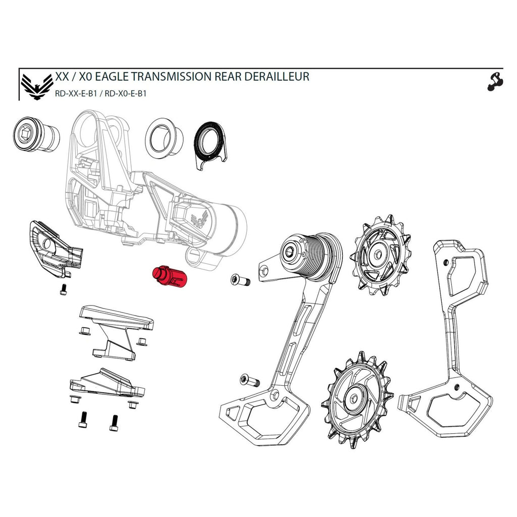 XO/GX EAGLE T-TYPE AXS REAR DERAILLEUR SET UP KEY/CAGE ASSEMBLY KIT INCLUDES SPRINGS