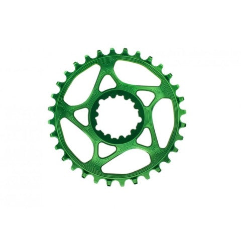 Absolute Black Round SRAM Direct Mount Chainring, 30T - Green NLS