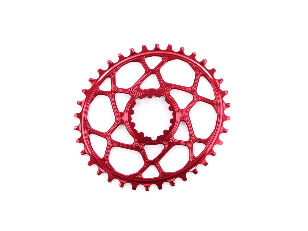 Absolute Black Spiderless GXP (Boost/3mm) DM Oval Chainring, 32T - Red